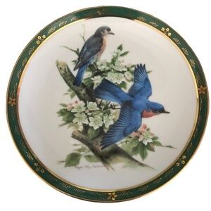 China Plate, The Songbirds of Roger Tory Peterson, Bluebirds with a Gree…